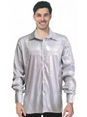 70's Disco Shirt Silver - Men Costumes